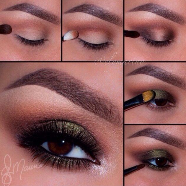 Fall eye makeup with golden touch