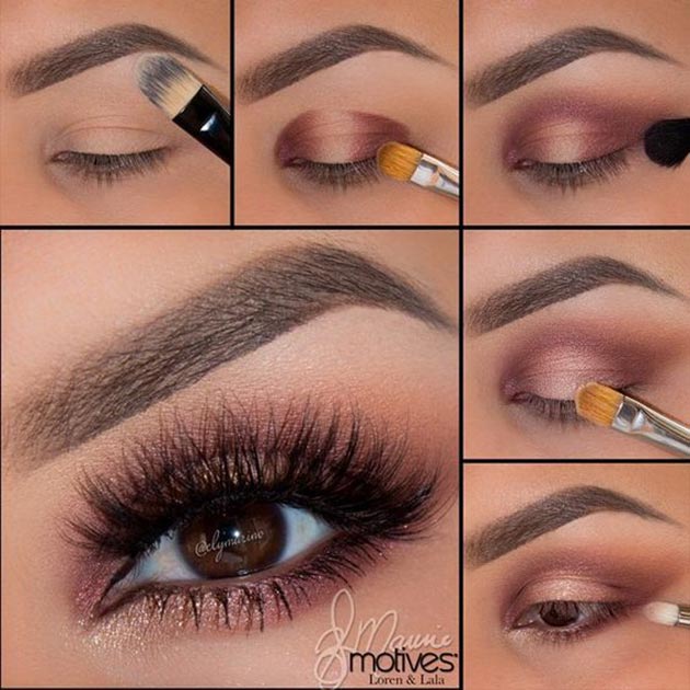 Shimmery eye makeup for fall