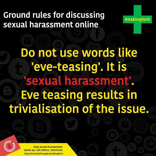 Dont use the word eve-teasing