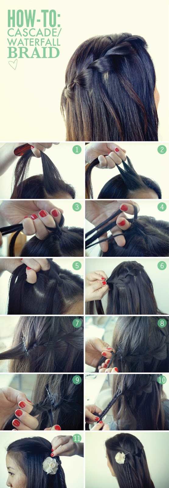 Waterfall Braid Hairstyle Tutorial