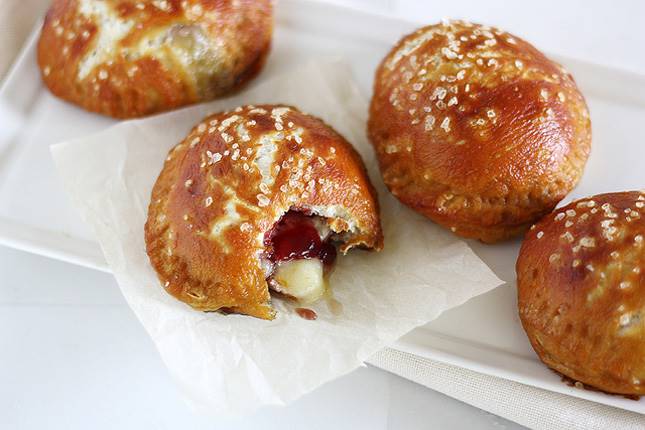 Pretzel brie hand pie