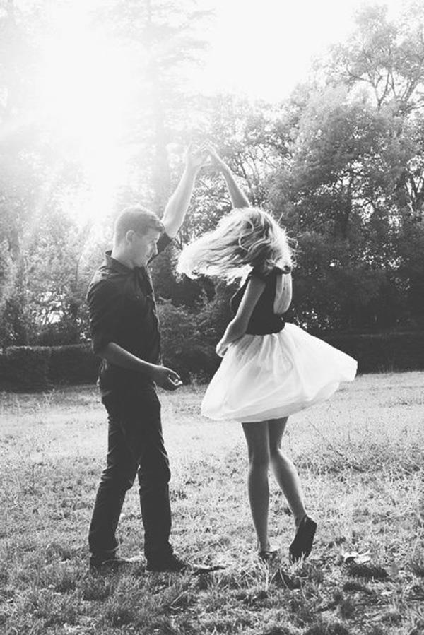 Dance with her, even if there's no music playing