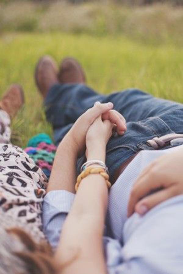 Lay next to her in the grass and watch the clouds