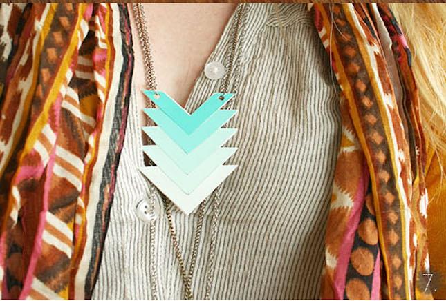 Paint chip ombre diy necklace