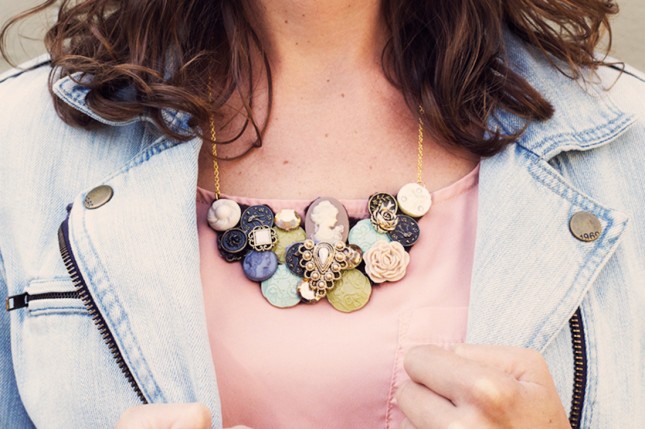 Vintage Button Necklace Lifestyle