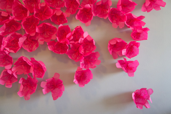 scattered paper flowers