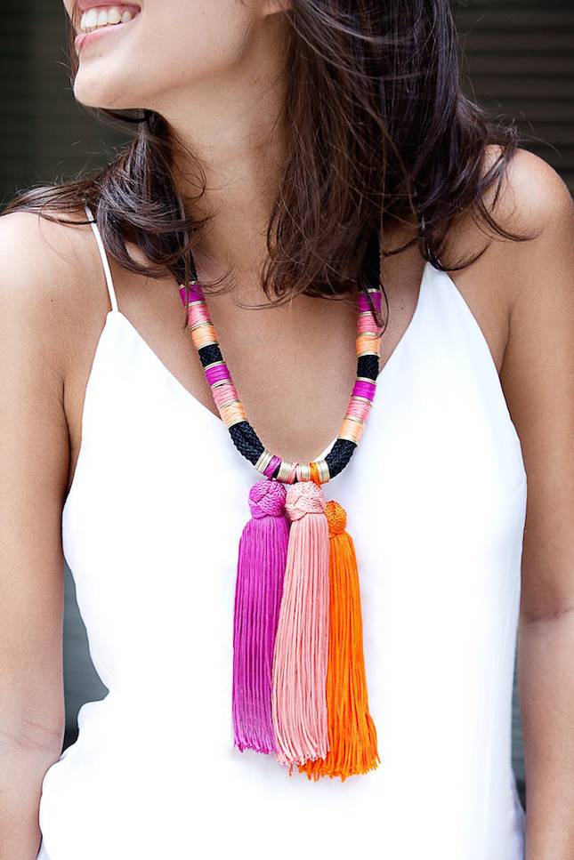 summer tassel diy necklace