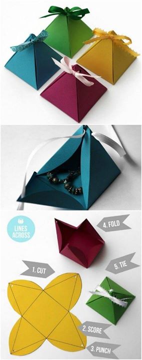 Hard Paper Pyramids With Ribbons