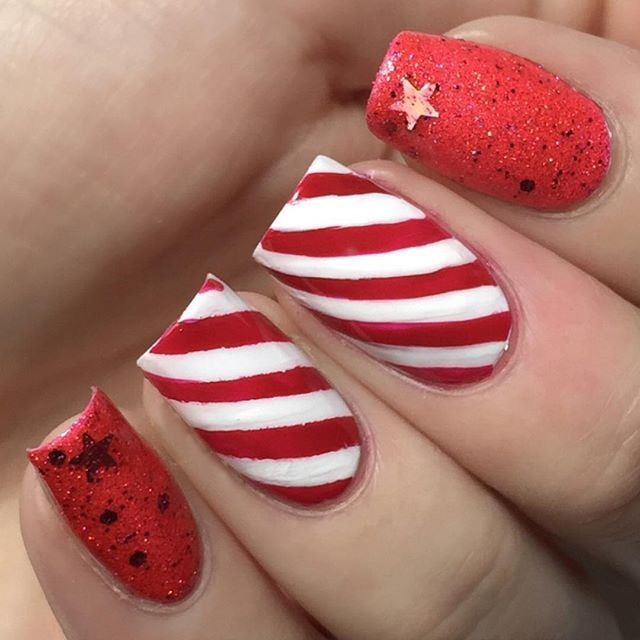 red strip nails