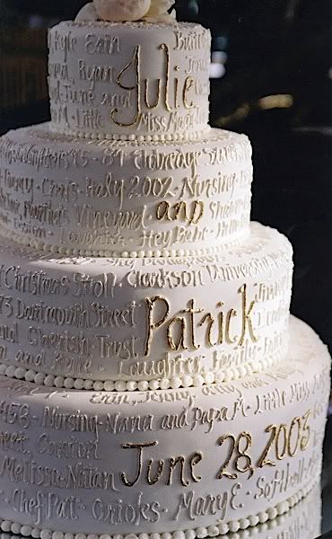 Descriptive wedding cake