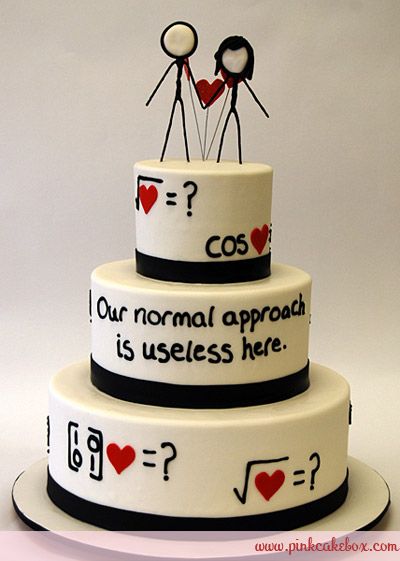 Logical love wedding cake