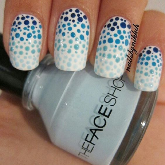 So cool! Summer perfect polka dots for your nails