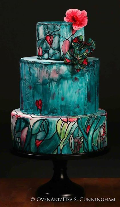 Stained glass wedding cake