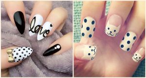 polka dots nail art