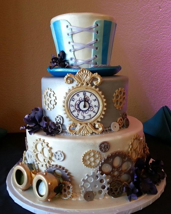 steampunk wedding cake