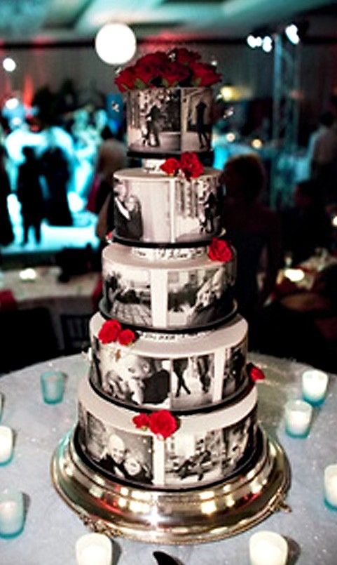 wedding cake with photos