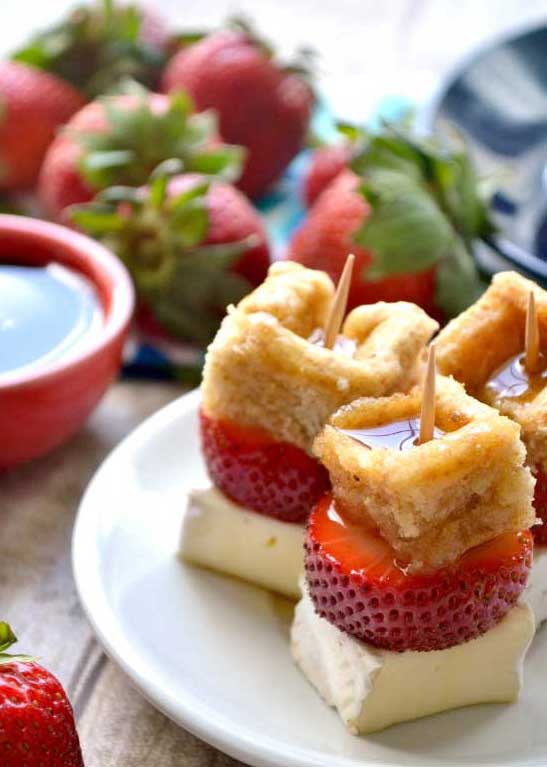 Strawberry-Brie-Waffle-Bites