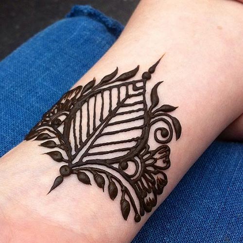 simple feather with floral design 