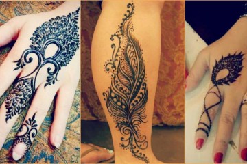 feather henna designs