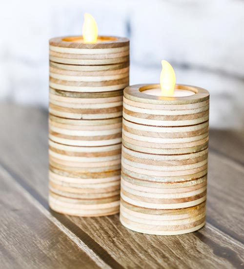 plywood candle holders