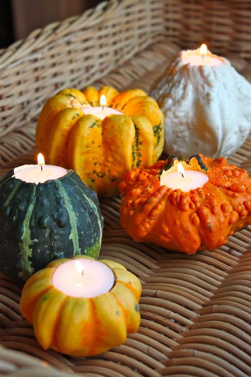 pumpkin candle holders