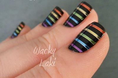 Colored tape nail design