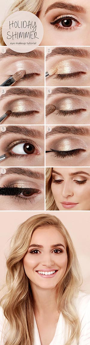 Elegant gold smokey eye makeup tutorial