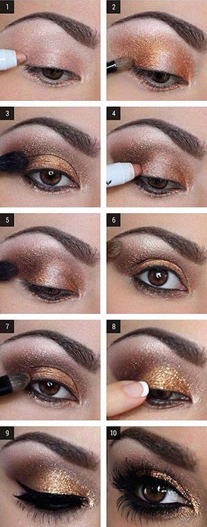 Glam Gold smokey eye makeup tutorial
