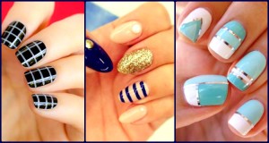 striped nail art designs