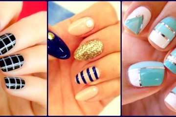 striped nail art designs