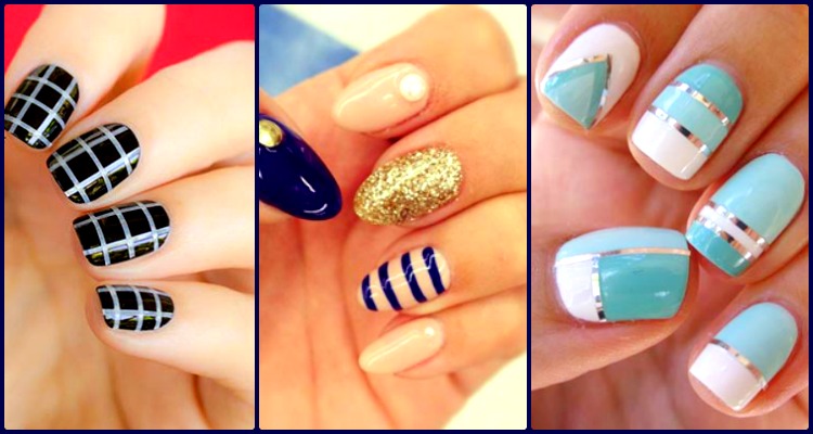 8. Striped Anchor Nail Art Inspiration - wide 4