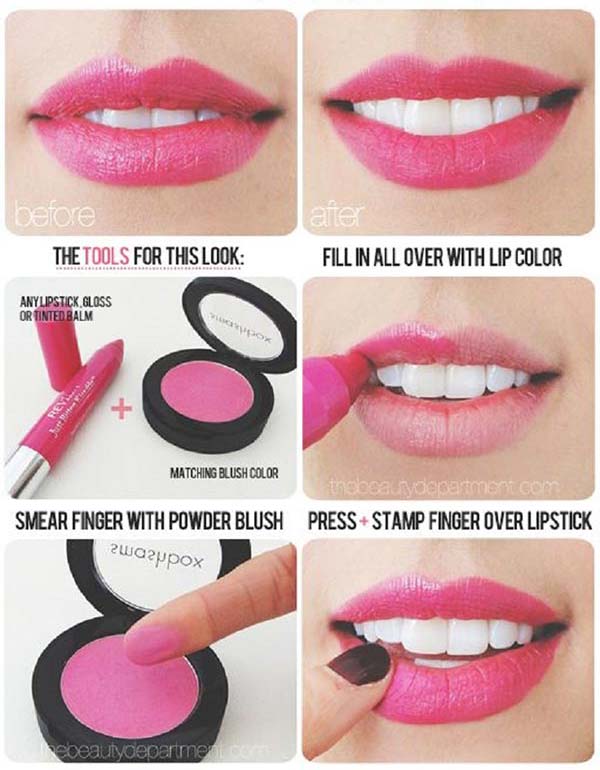 Turn lipstick into matte finish
