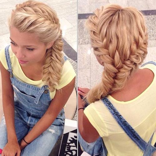 Two side french fishtail braid