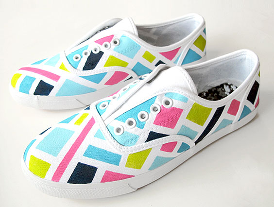 awesome colorful hand painted sneakers