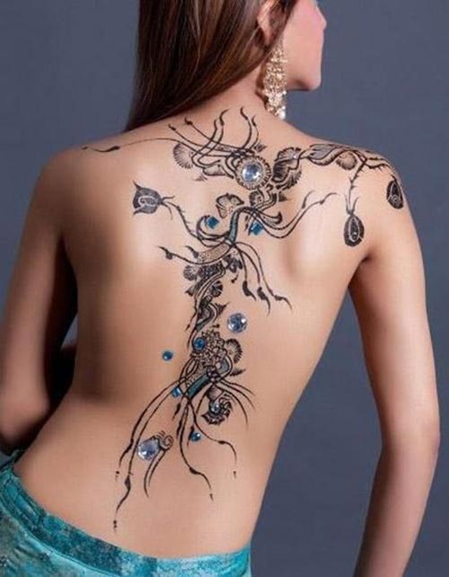 Embellished back henna 