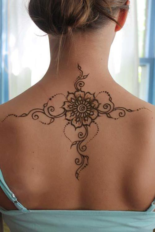 Flower henna for back