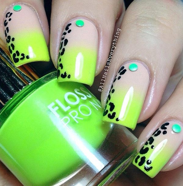 Neon Touch Leopard Nail Art