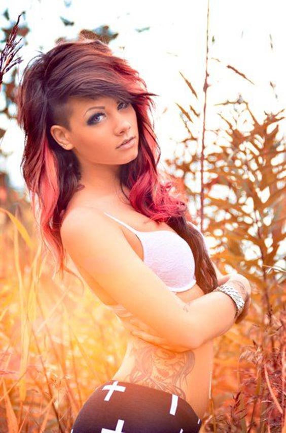 Ombre red with undercut