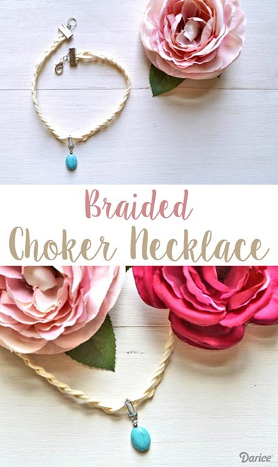 Braided drop DIY choker necklace