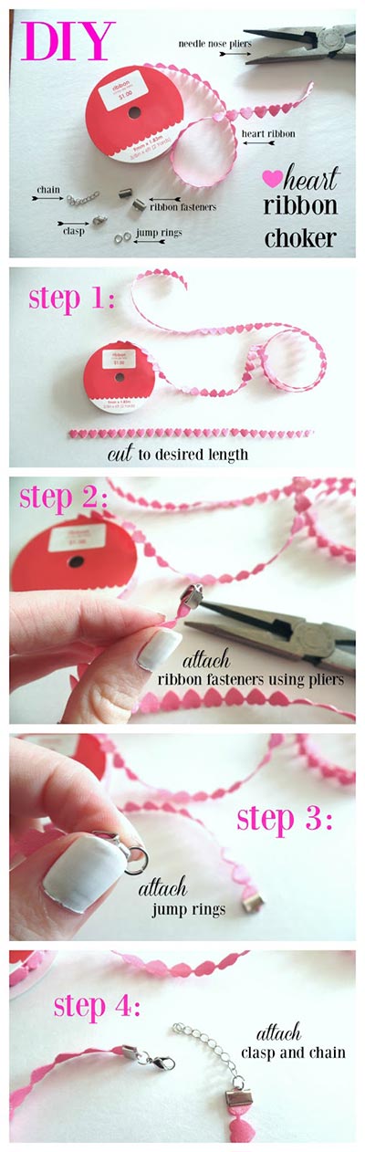 DIY heart choker necklace