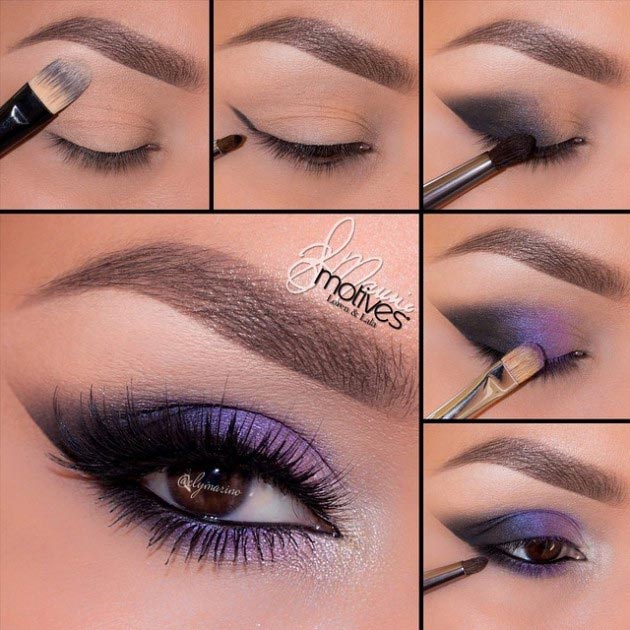 Dark purple shades eye makeup