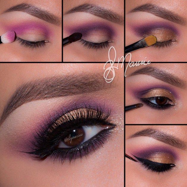 Dramatic eyes with Copper and Pink