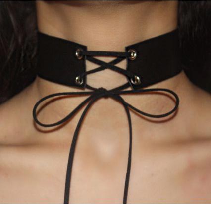 Lace up chokers