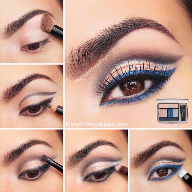 Night makeup with indigo liner