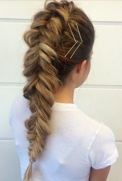 Bobby pin hair art with braids