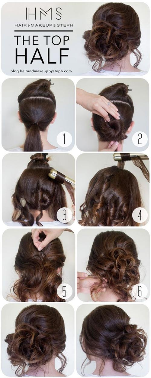 Curled up bun tutorial