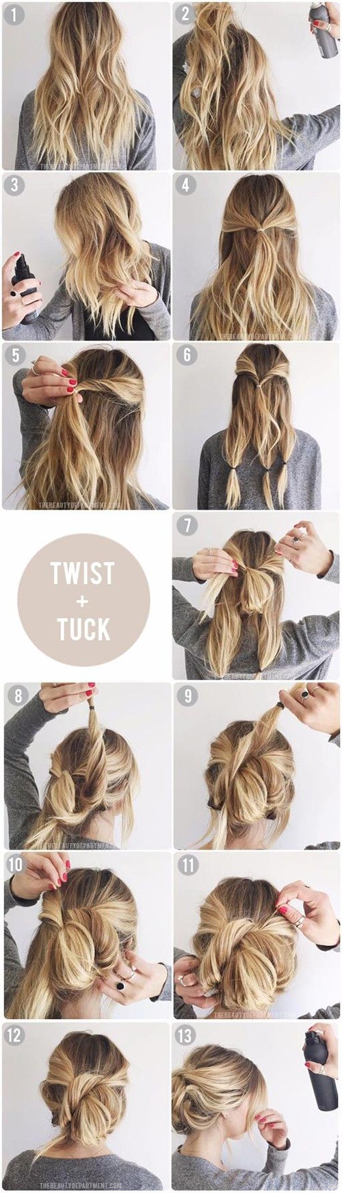 Easy messy updo tutorial