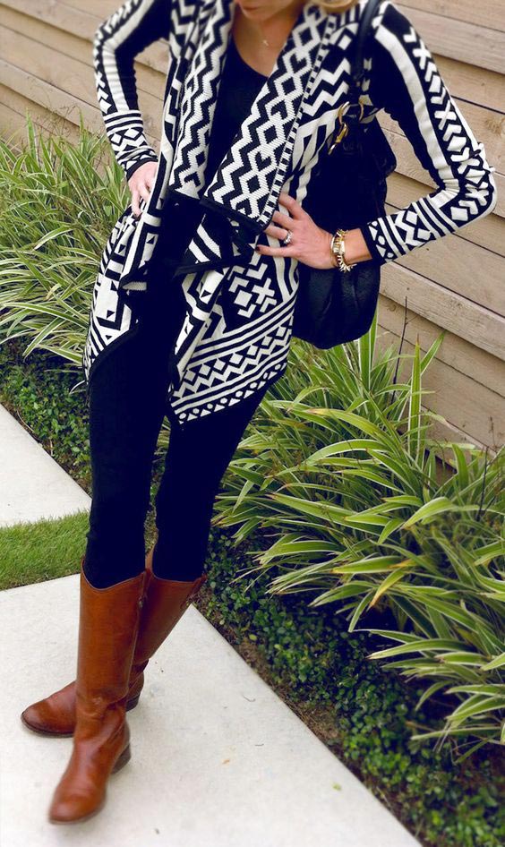 Fall outfit-tribal cardigan