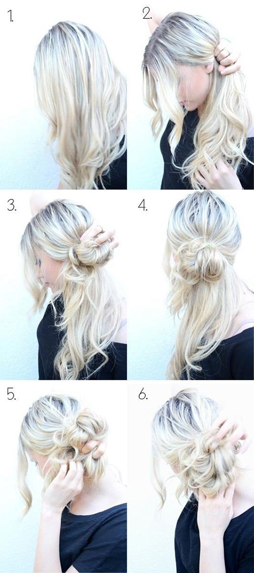 Messy side bun updo tutorial