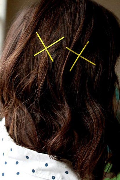 Two-X bobby pin hair art